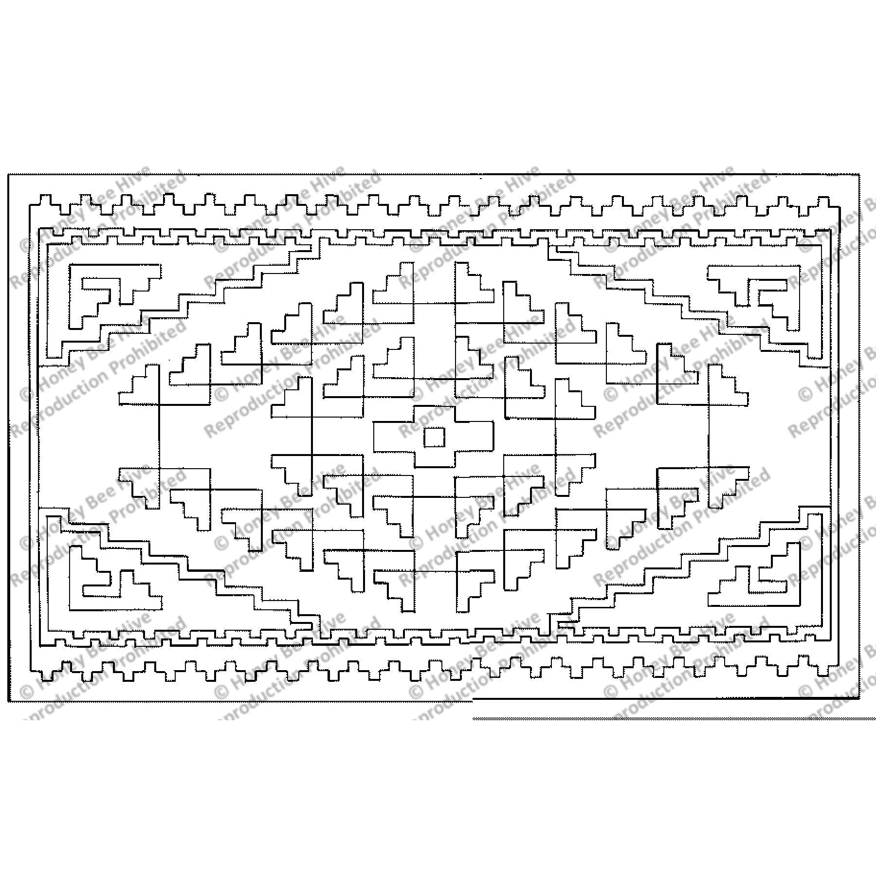 Rug hooking pattern navajo honey bee hive rug hooking