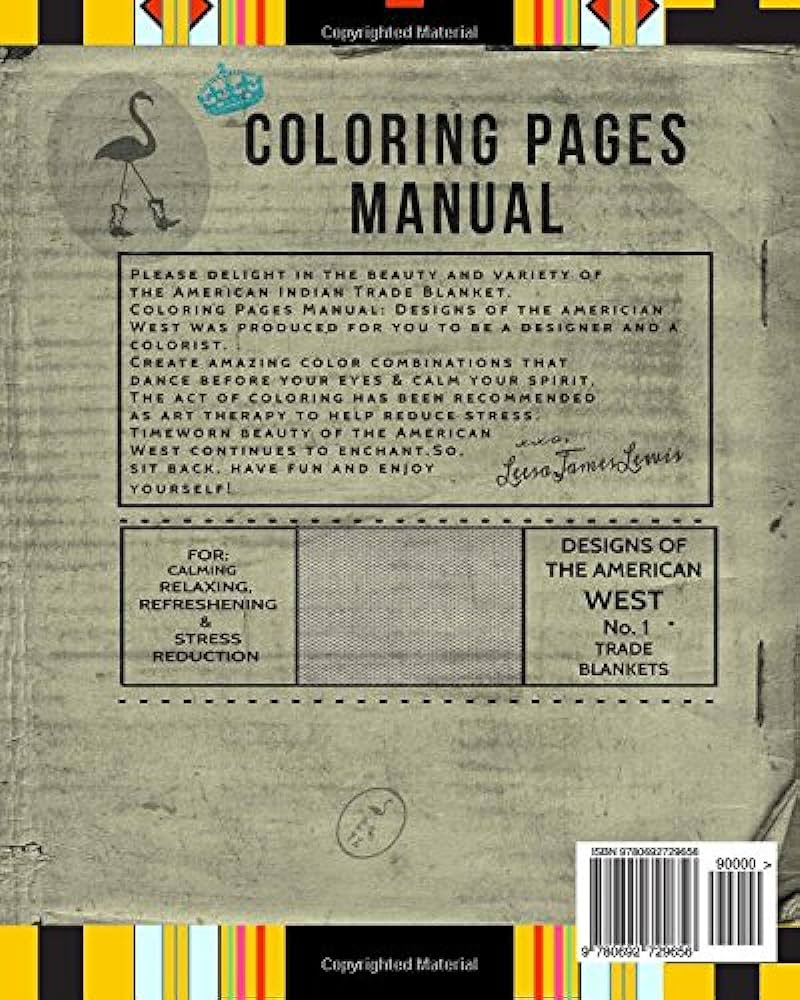 Coloring pages manual designs of the american west american indian trade blankets lewis leesa james books
