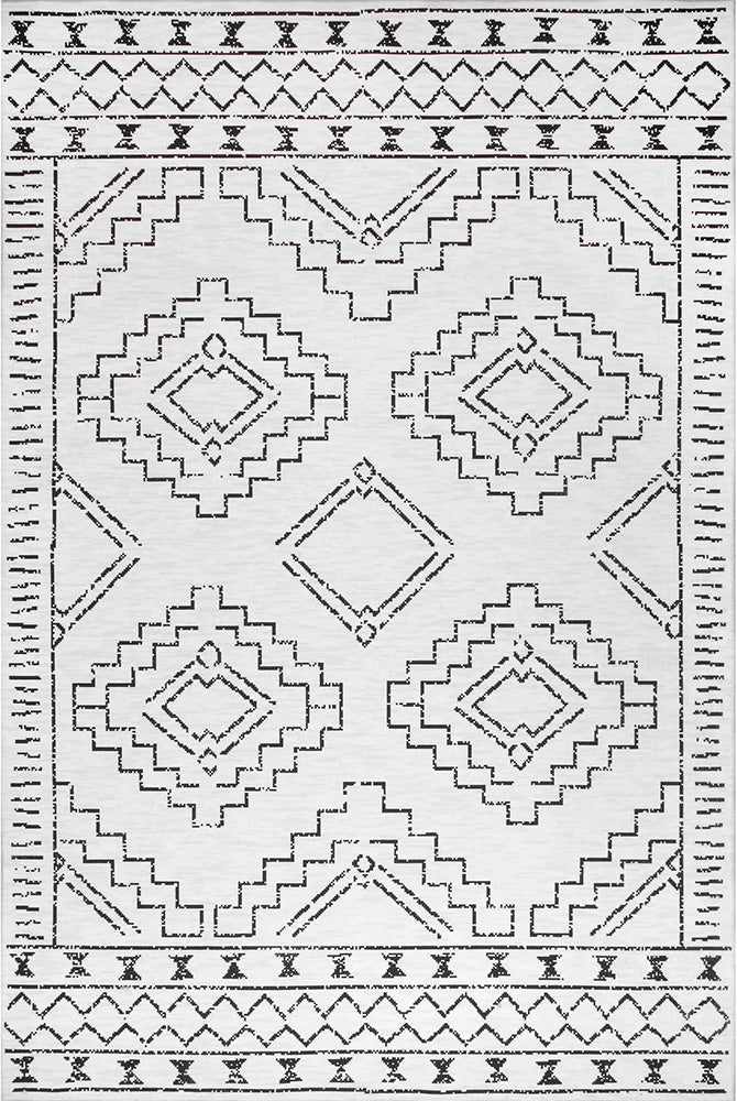 Kindred leeroy white washable rug