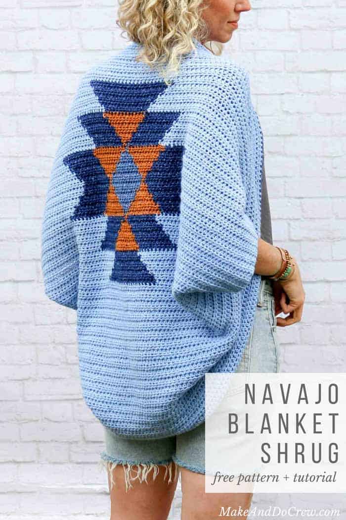 Free crochet blanket shrug pattern make do crew