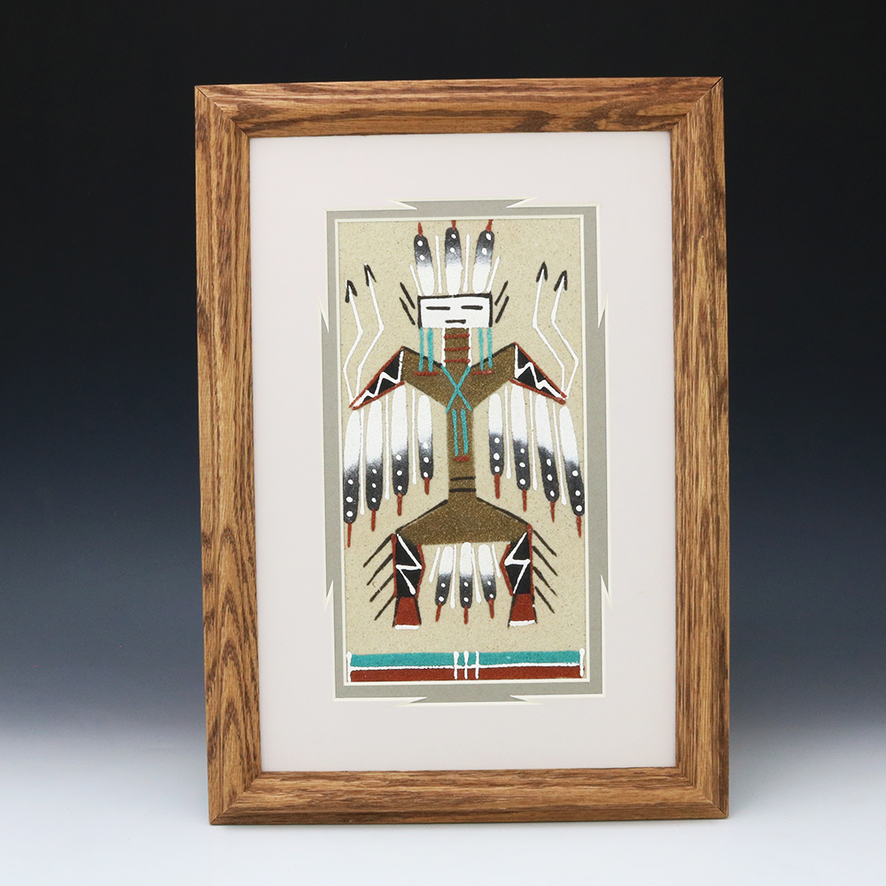 Eagle kachina navajo sand painting by glen nez the crow and the cactus