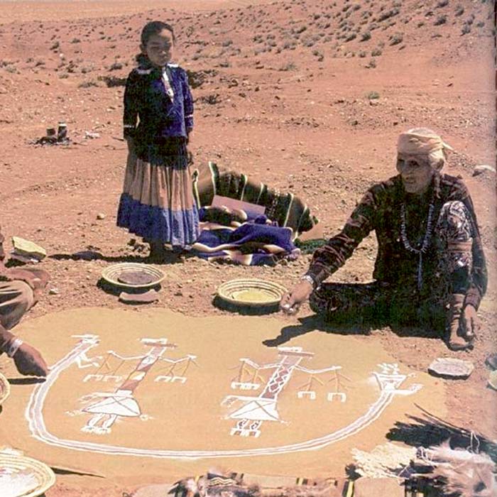 Navajo sand painting native american indian art sand painting as healing ritual