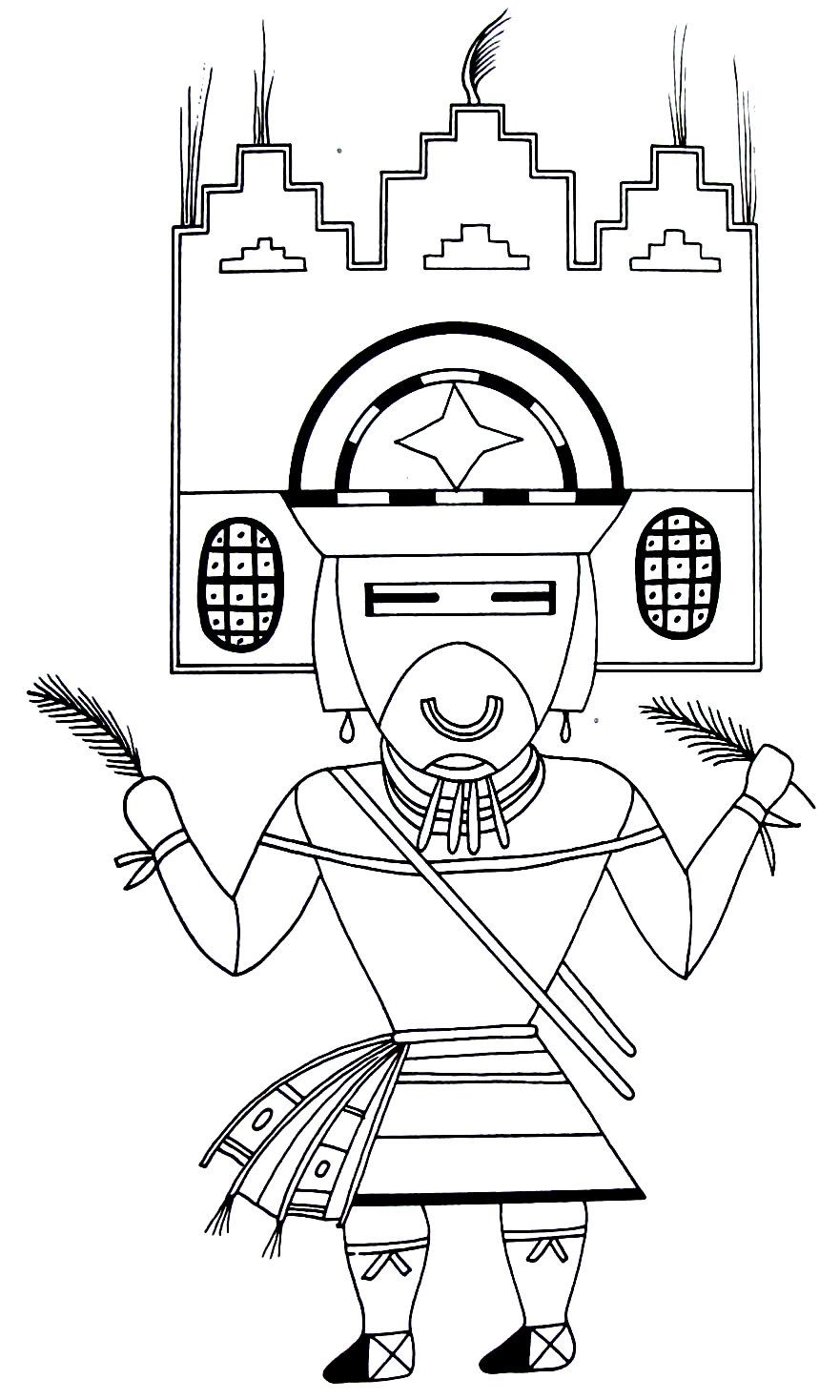 Sand painting representing a kachina a messenger of the gods from the hopi indianâ native american design native american kachina dolls native american kachina