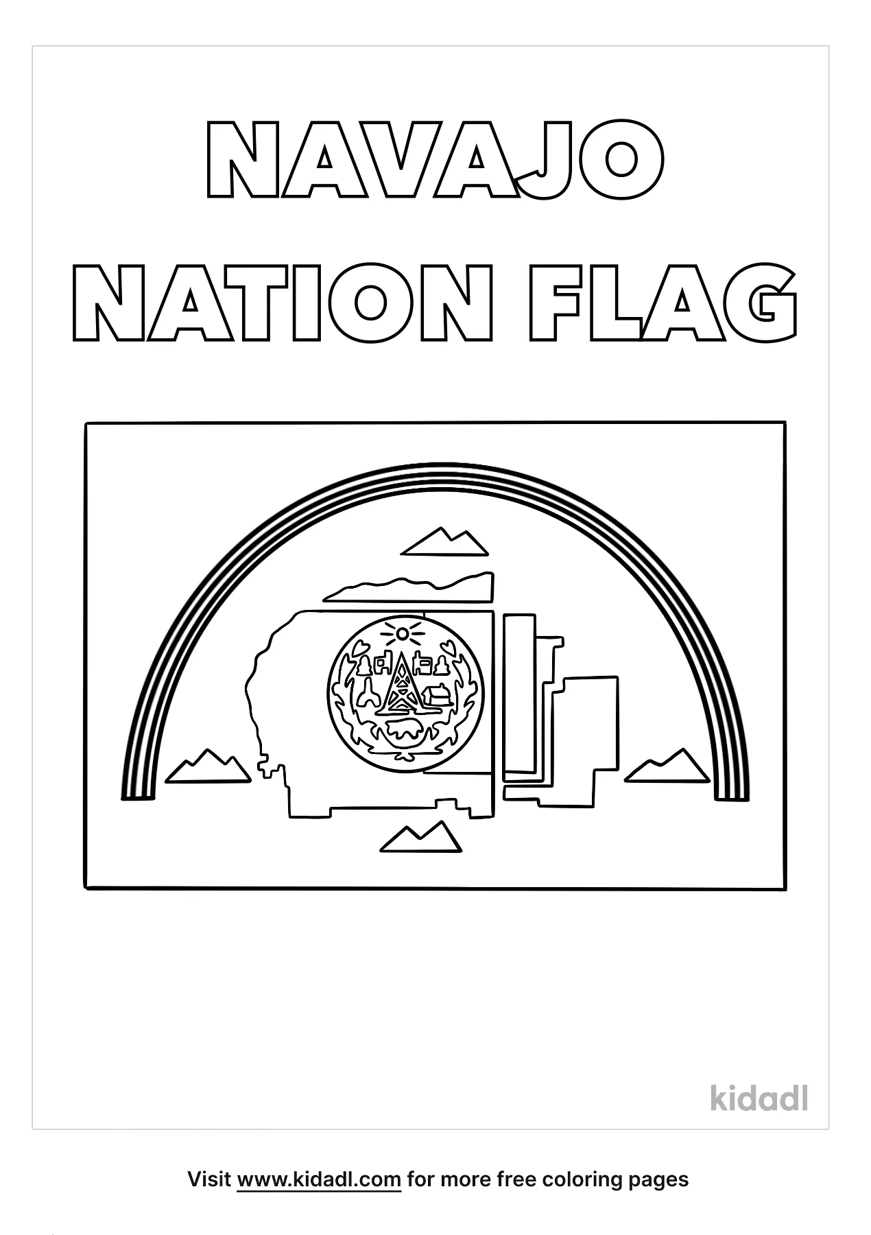 Navajo nation flag coloring page free printable coloring off