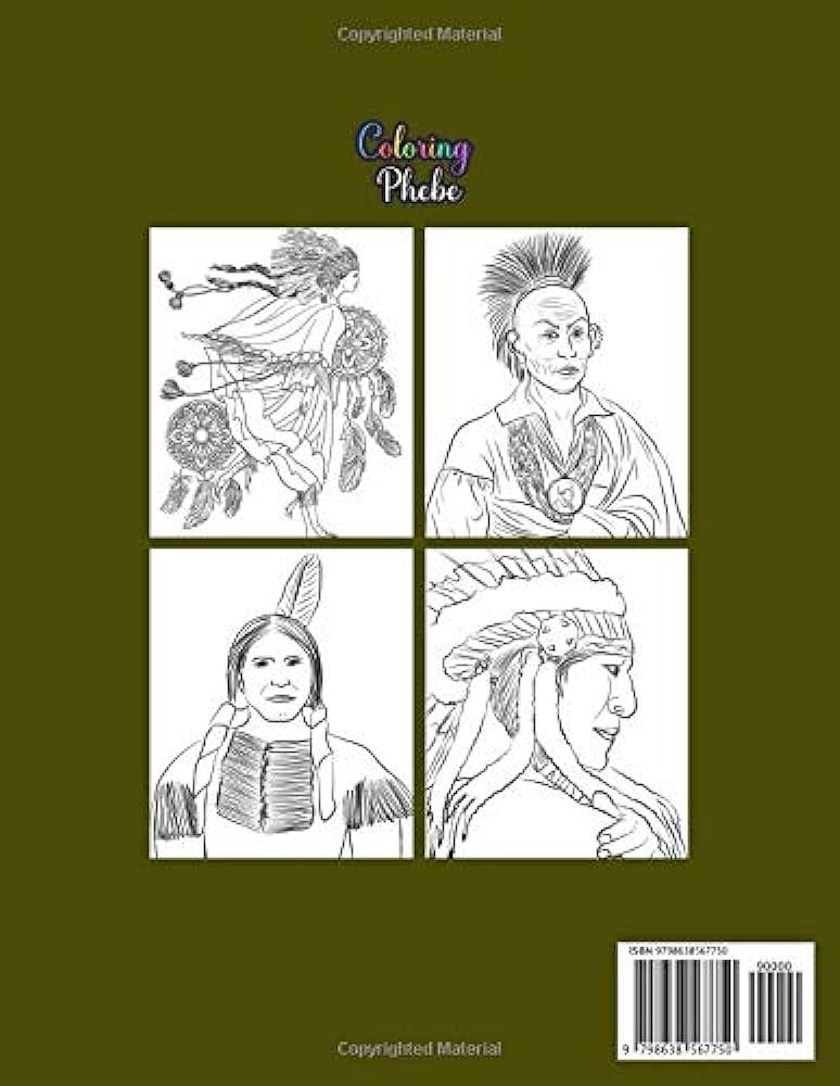 Native american coloring book an adult coloring book with black hawk chief joseph navajo totem pole dream catcher flag and many more for stress relief relaxations by