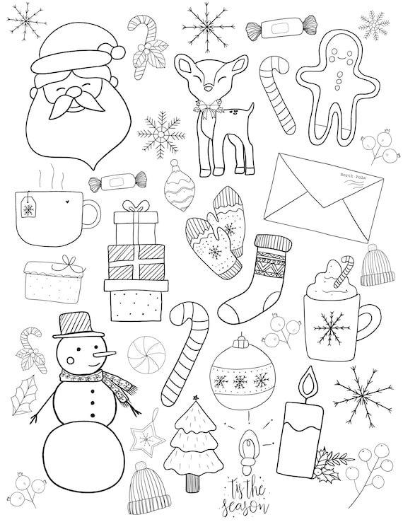 Kids christmas coloring pages christmas coloring page kids crafts christmas instant download download and print holiday themed