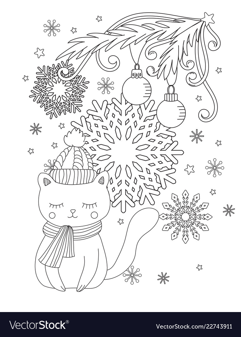 Christmas coloring page royalty free vector image