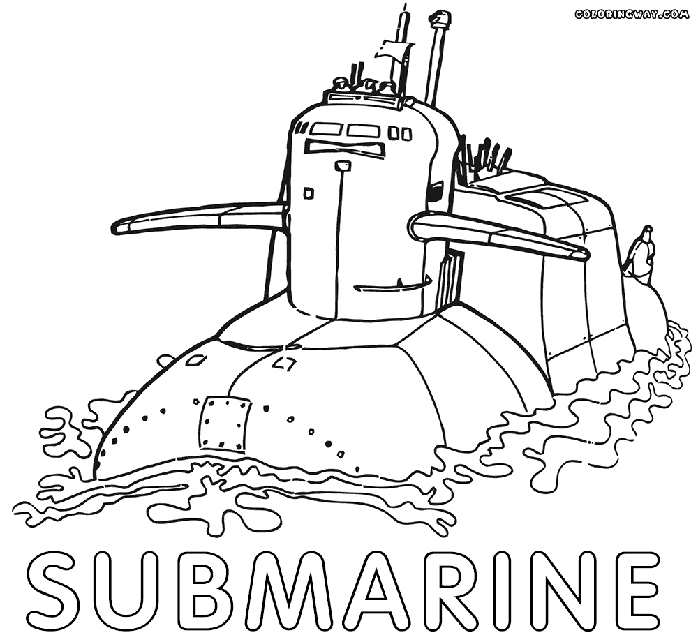 Submarine coloring pages printable for free download
