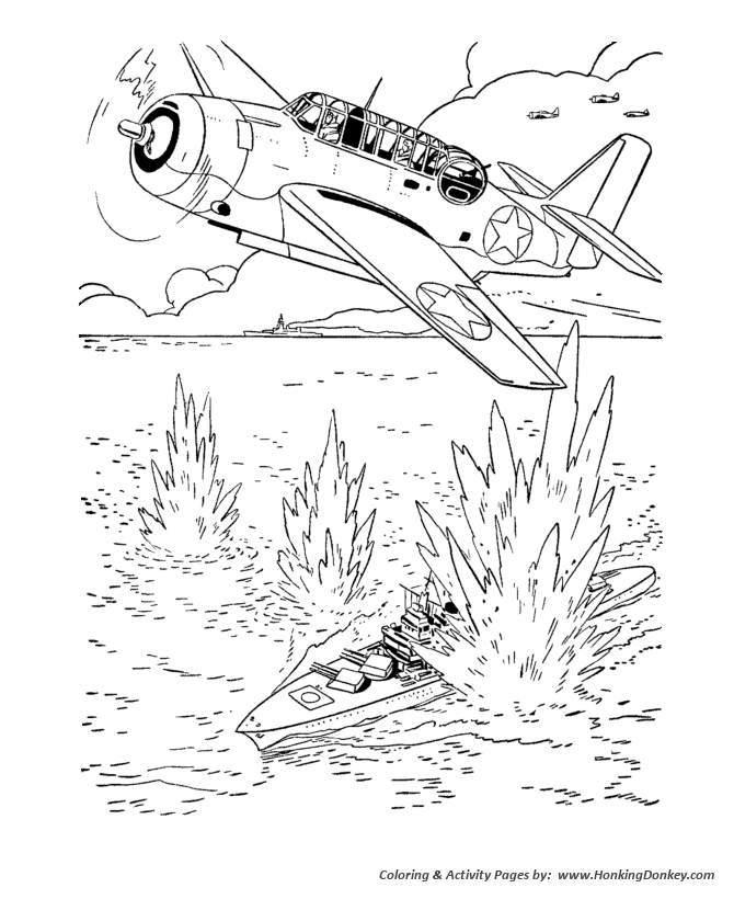 Armed forces day coloring pages us navy torpedo bomber coloring page sheet for prek kids