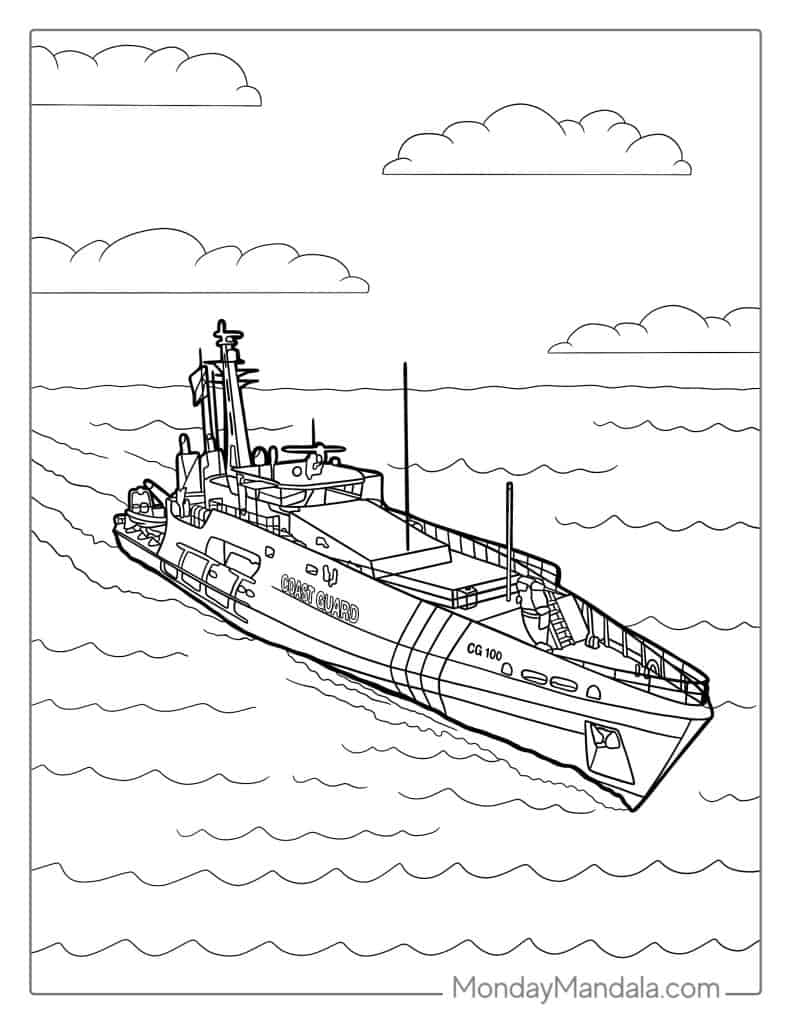 Boat ship coloring pages free pdf printables