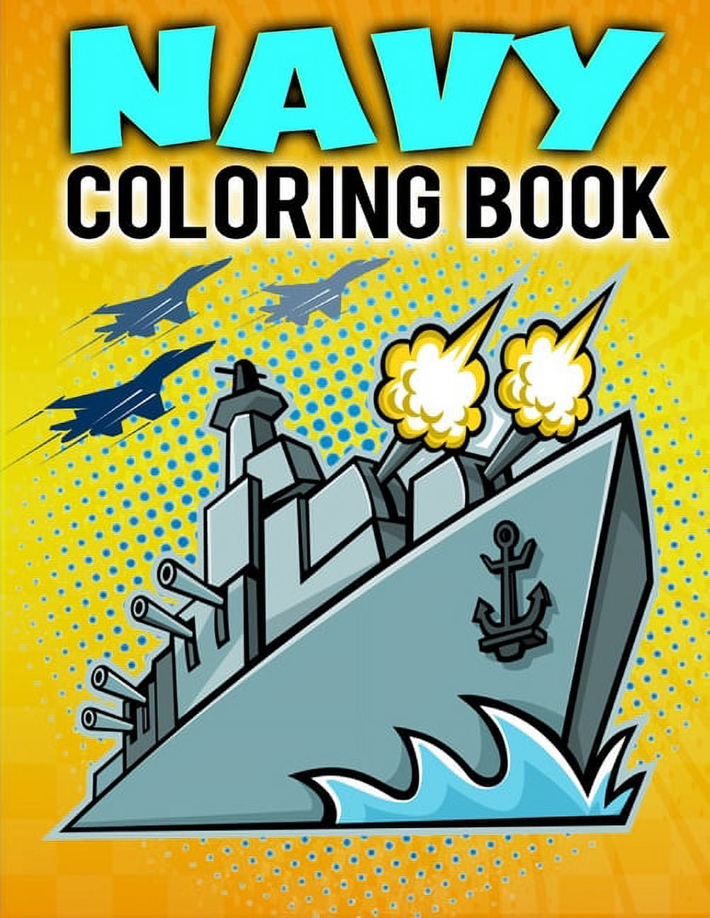 Navy coloring book battleship aircraft carrier submarine more to color paperback