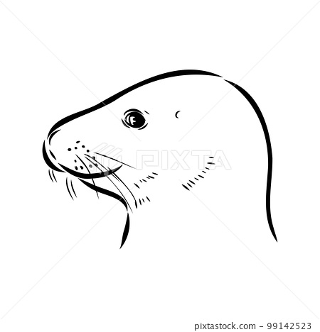 The animal is a navy seal monochrome logo of a