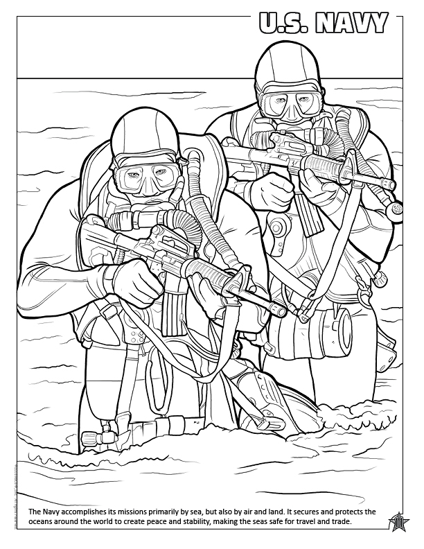 United states military imprint coloring book
