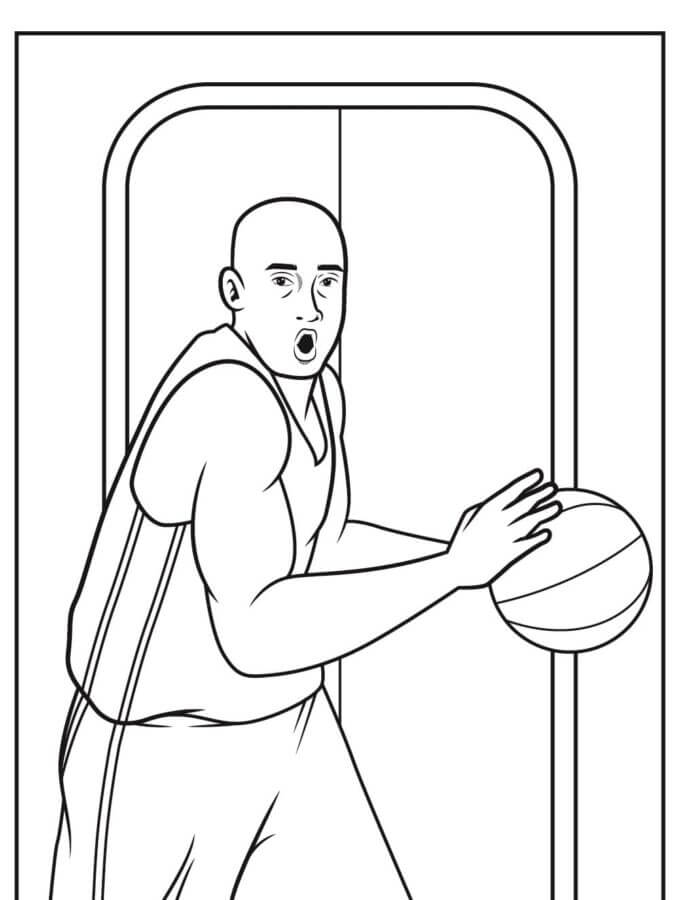 Nba player running with the ball coloring page