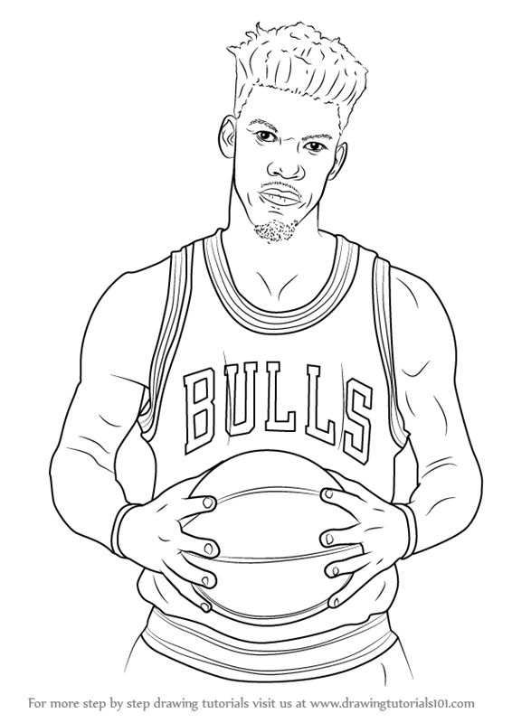 Learn how to draw jimmy butler basketball players step by step drawing tutorials basketball drawings basketball players drawings