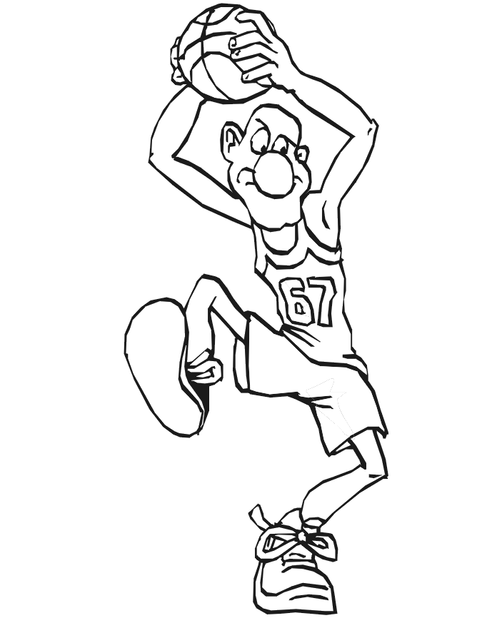 Basketball coloring picture basketball player