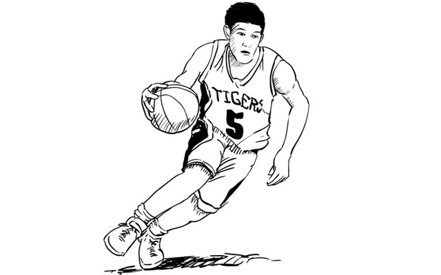 How to draw a basketball player