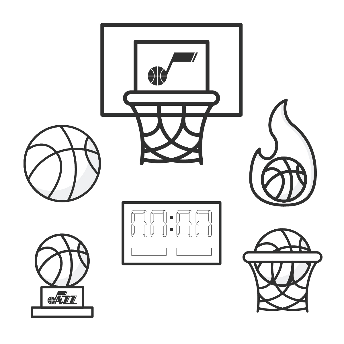 Coloring pagesactivities â utah jazz youth