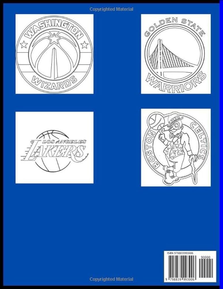 Nba logos coloring book different basketball nba teams logos for kids or adults to relax and overcome anxiety ballers basket books