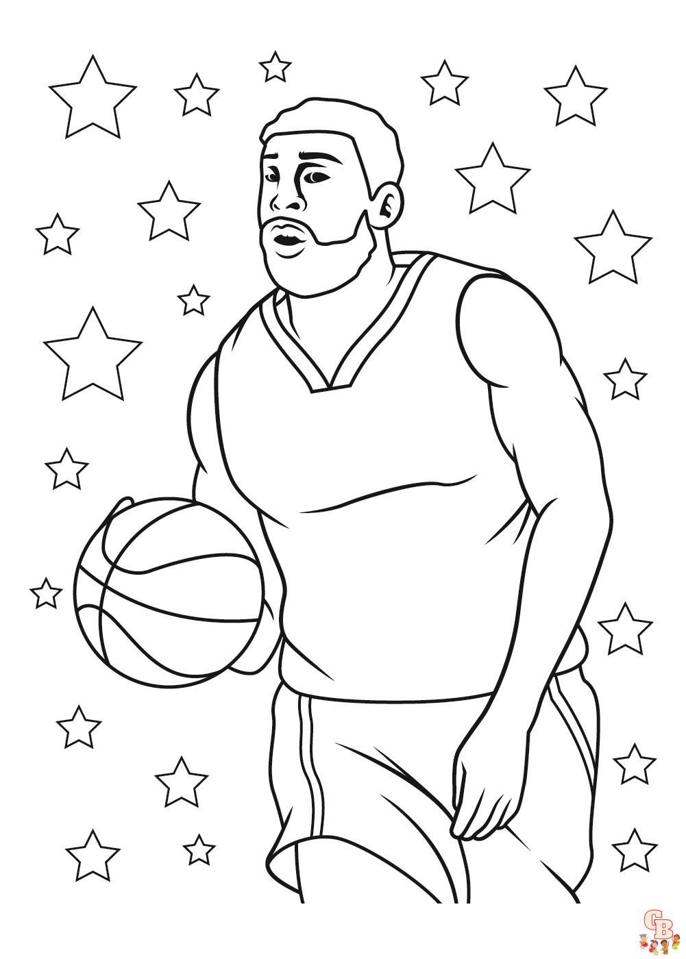 Enjoy the nba game with free nba coloring pages