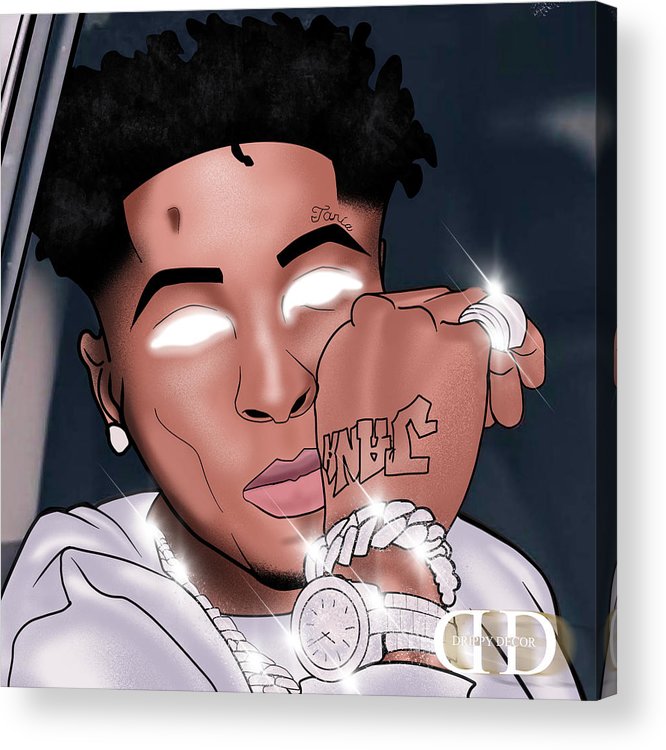 Nba youngboy led eyes acrylic print by jessica washington