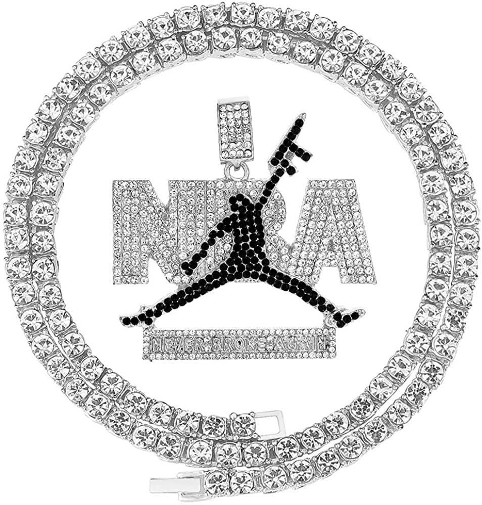 Hh bling empire iced out nba silver gold young boy chains for menhip hop rapper pendant with rope tennis cuban link chains inch red silver tennis