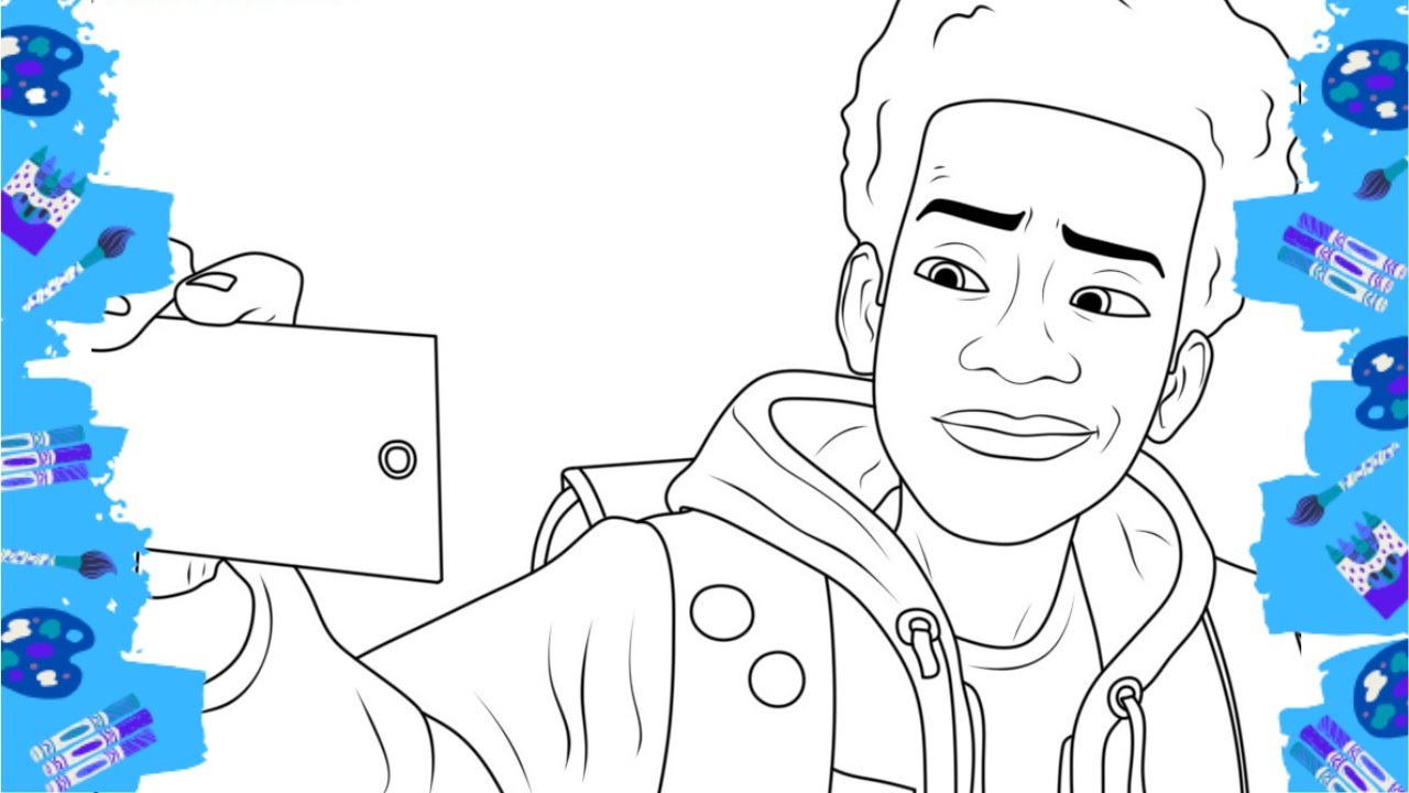 Spiderman miles morales coloring page