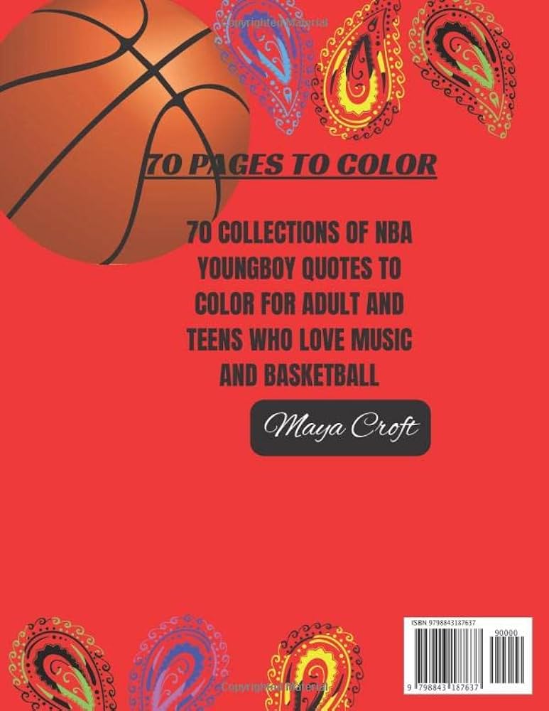 Nba youngboy quotes coloring book for adults and teens croft maya books