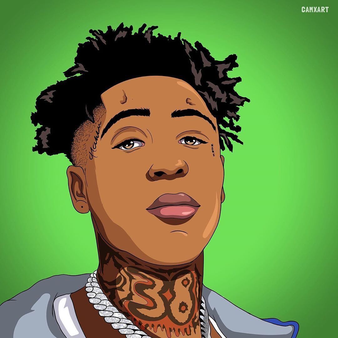 Painð on instagram âkt ibeenthat nbayoungboy nbayoungboyfollow nbayoungboyigâ celebrity artwork celebrity caricatures rapper art
