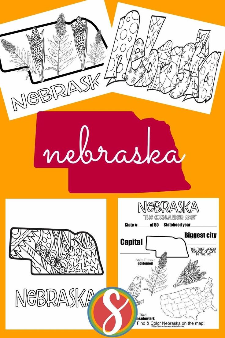 Free nebraska coloring pages â stevie doodles coloring pages nebraska homeschool supplies