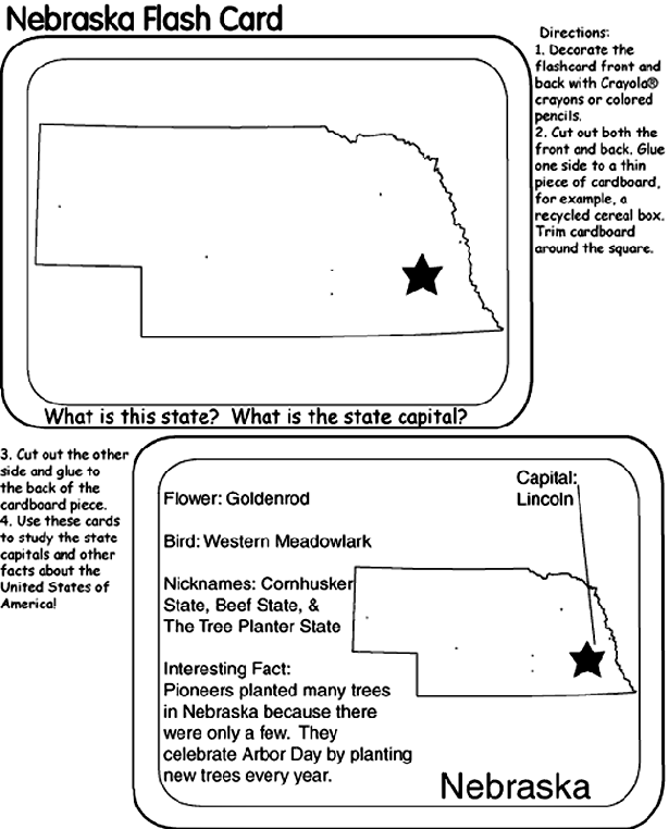 Us state flash cards