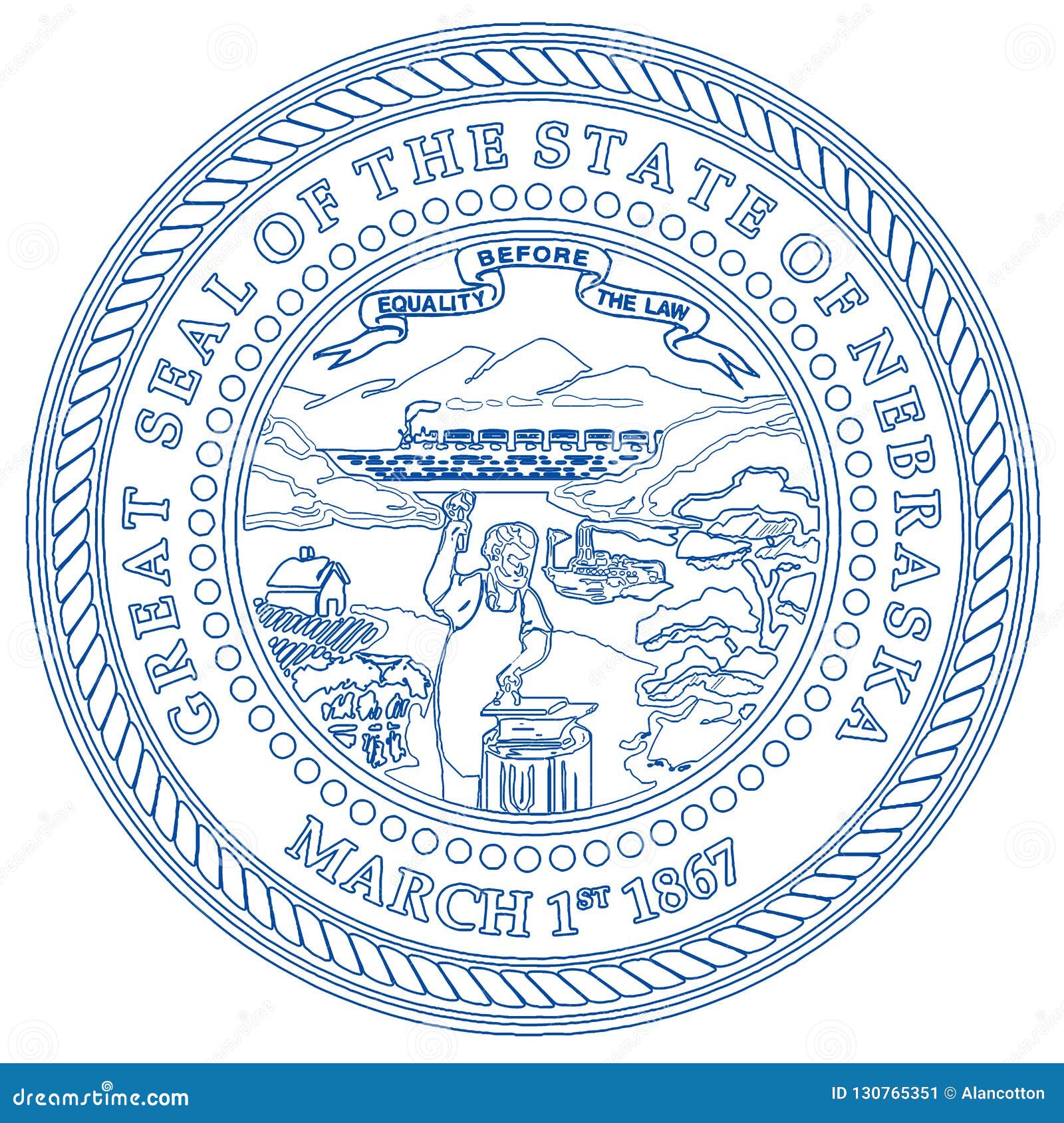 Nebraska state seal stock illustration illustration of united