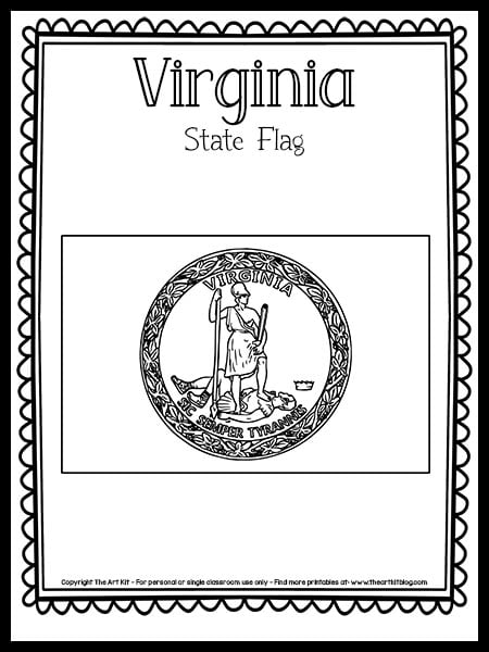 Virginia state flag coloring page free printable â the art kit