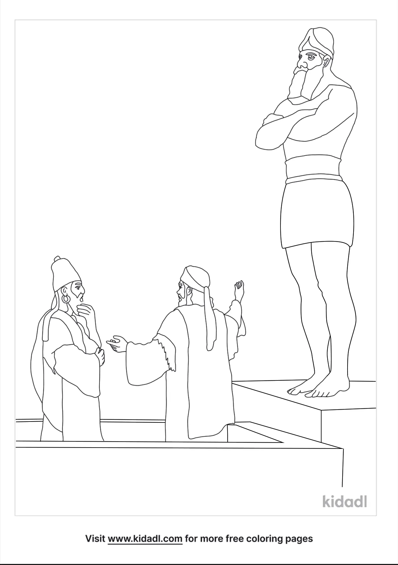 Free daniel from the bible telling the kings dreams coloring page coloring page printables