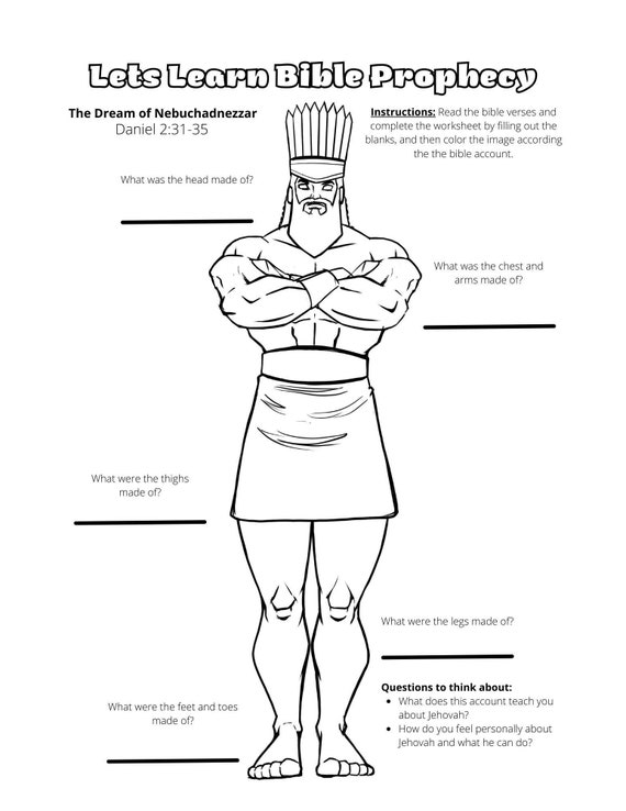 Lets learn bible prophecy study childrens worksheet for kids family worship bible study jw printable