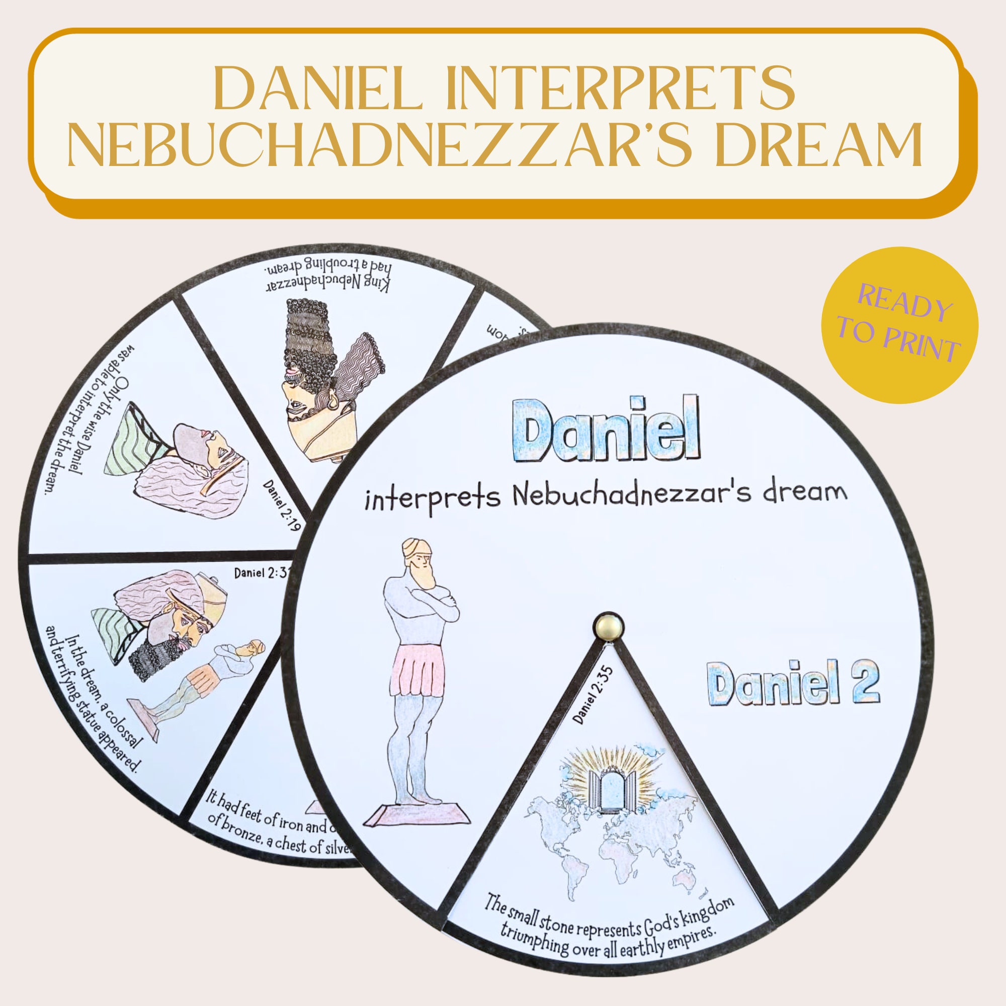 Buy daniel interprets nebuchadnezzars dream coloring spinner wheel daniel interprets nebuchadnezzars dream craft sunday school craft online in india