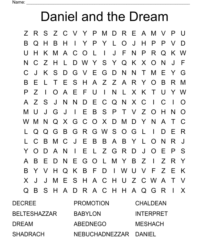 Similar to the three hebrew boys word search