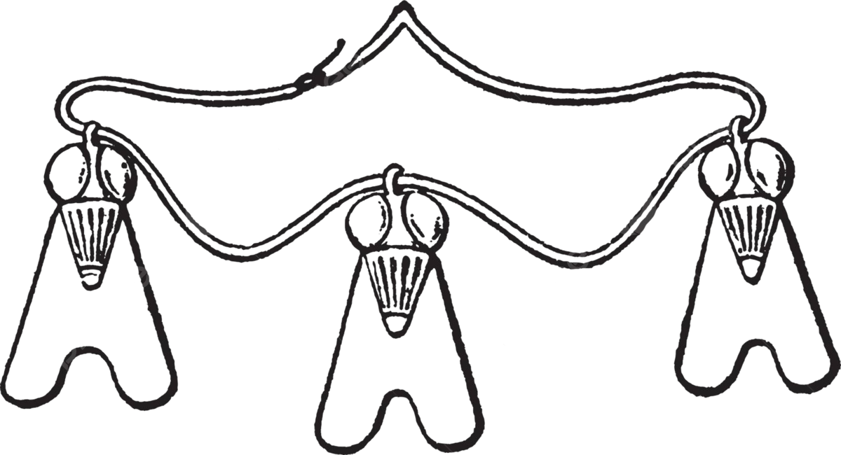 Necklace with three pendant fliesvintage engraving drawing picture black vector drawing picture black png and vector with transparent background for free download