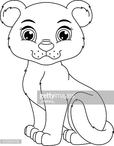 Panther coloring page stock clipart royalty