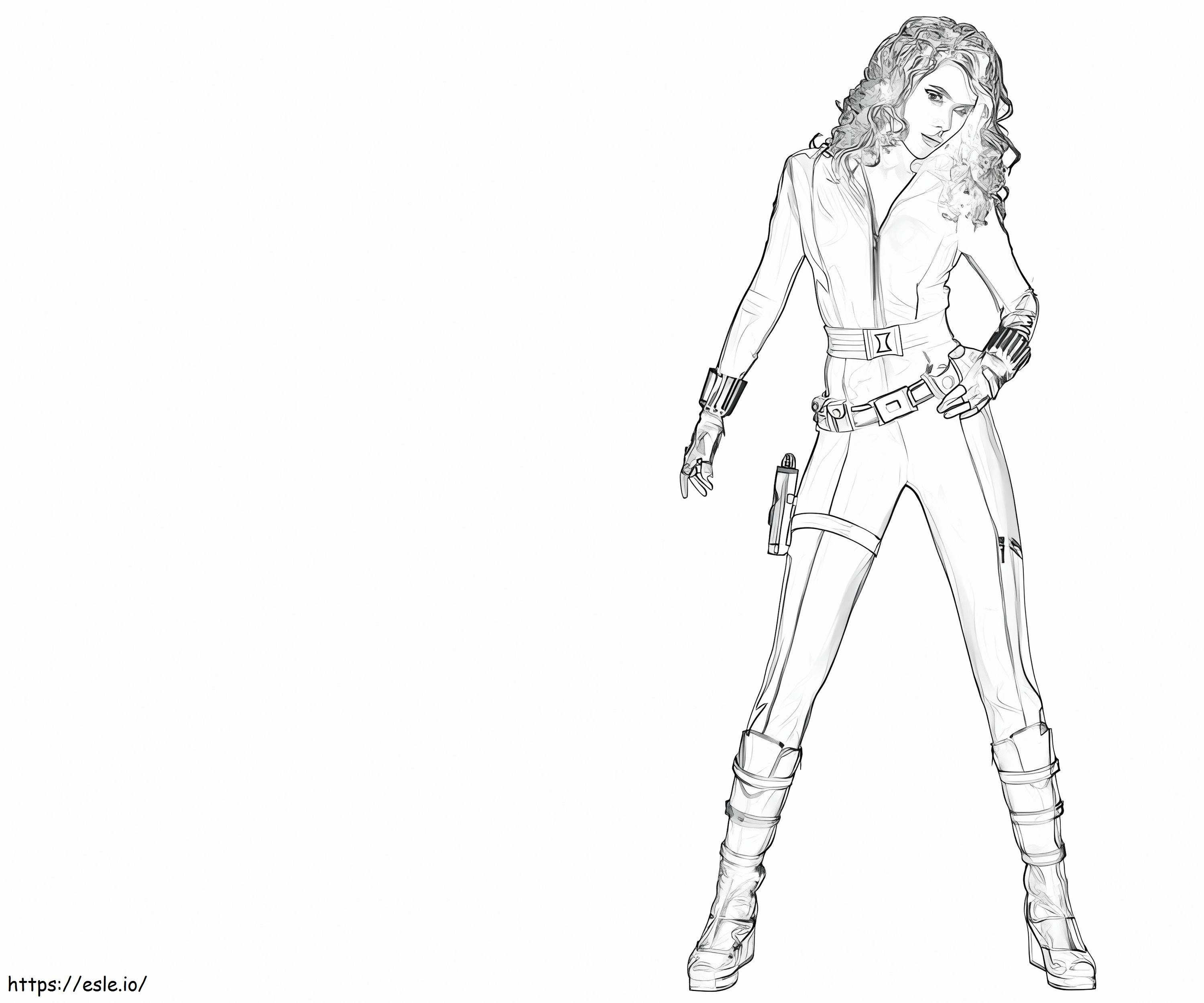 Cute black widow coloring page