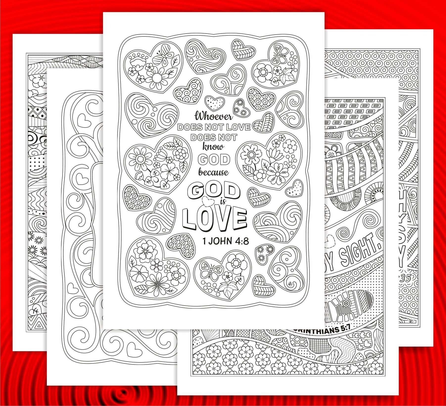 Set of bible coloring pages scripture coloring templates inspirational sheets matthew nehemiah digital download