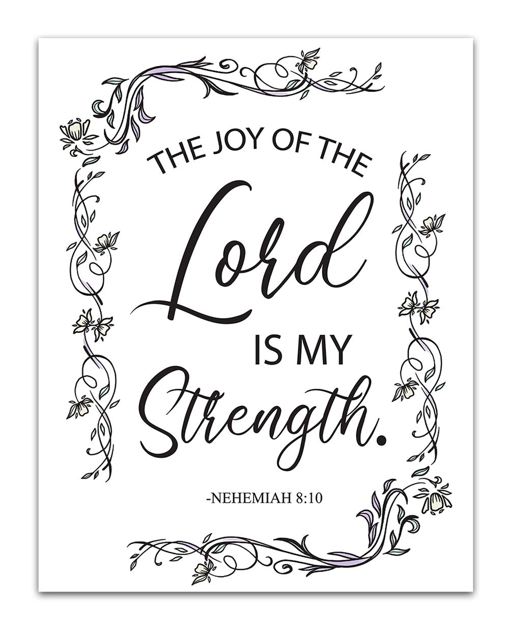Tj originals nehemiah the joy of the lord is my strength bible verse wall print