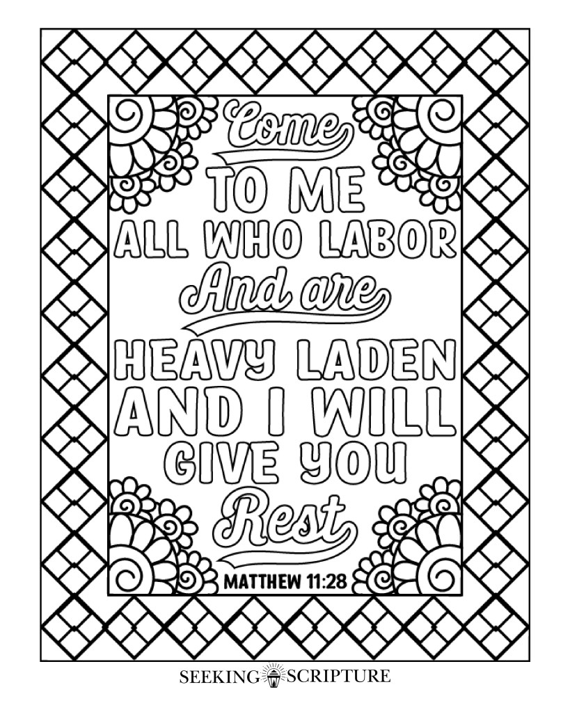 Seeking scripture coloring pages