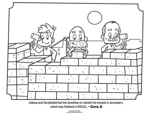 Vibrant coloring page rebuilding the wall