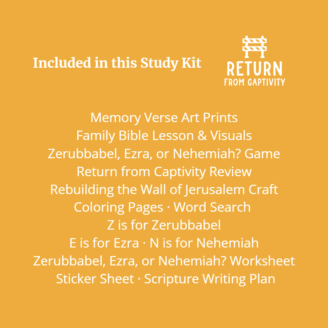 Return from captivity bible study kit â families of faith