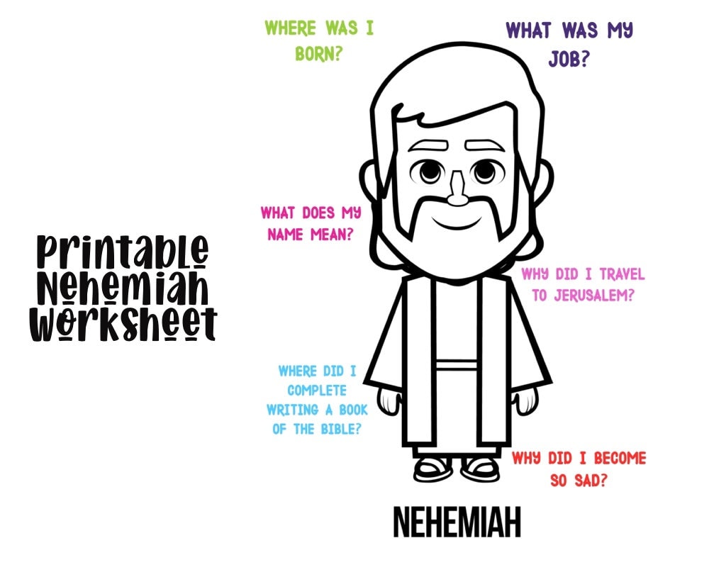 Kids printable nehemiah worksheet jw convention best life ever baptism pioneer school gift