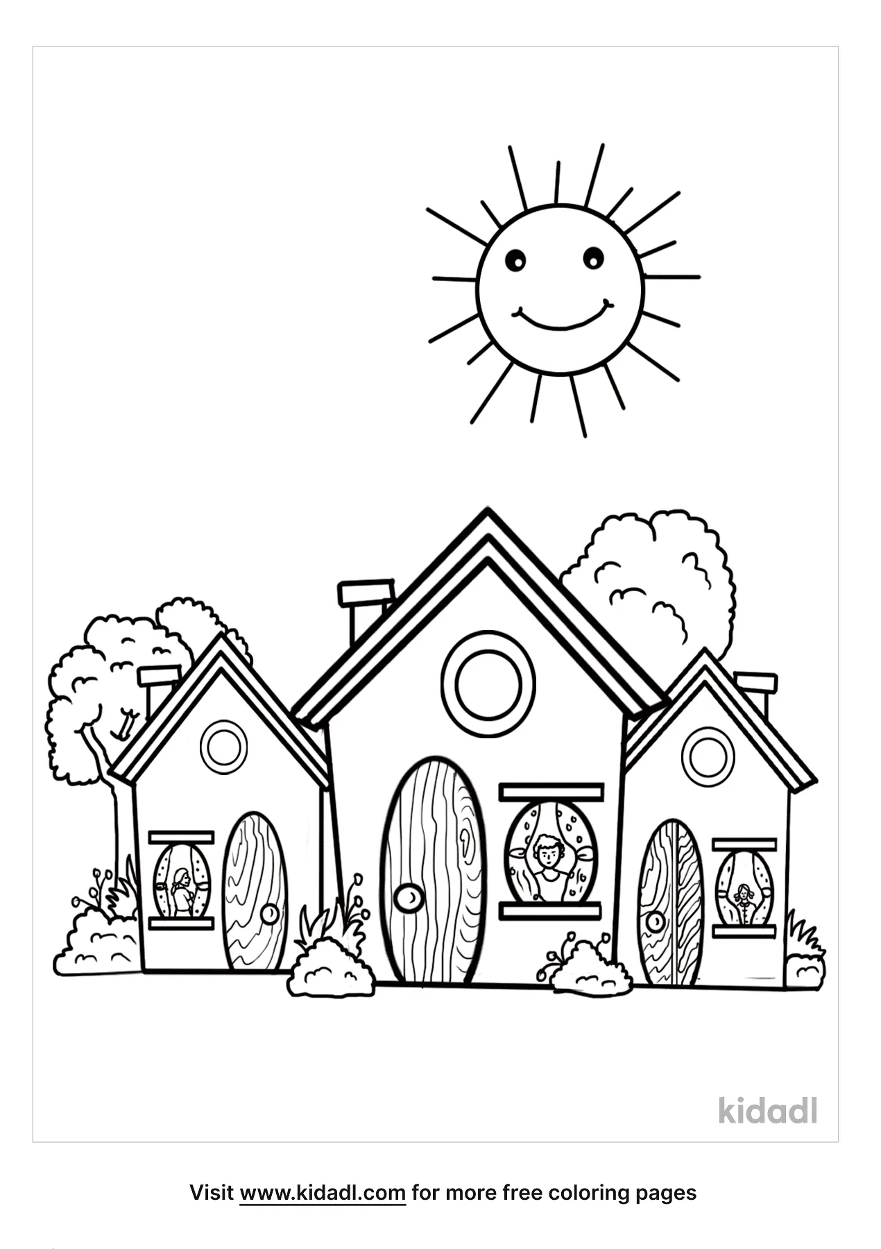 Free neighborhood coloring page coloring page printables