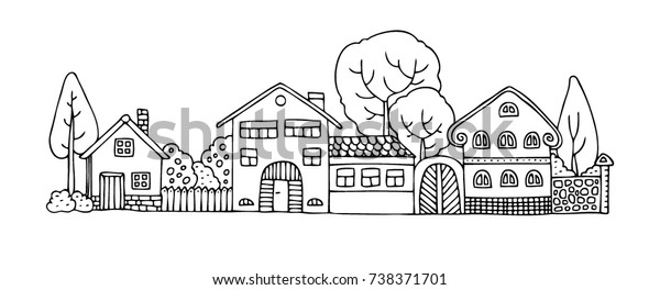 Street neighborhood hand drawn picture sketch stock vector royalty free