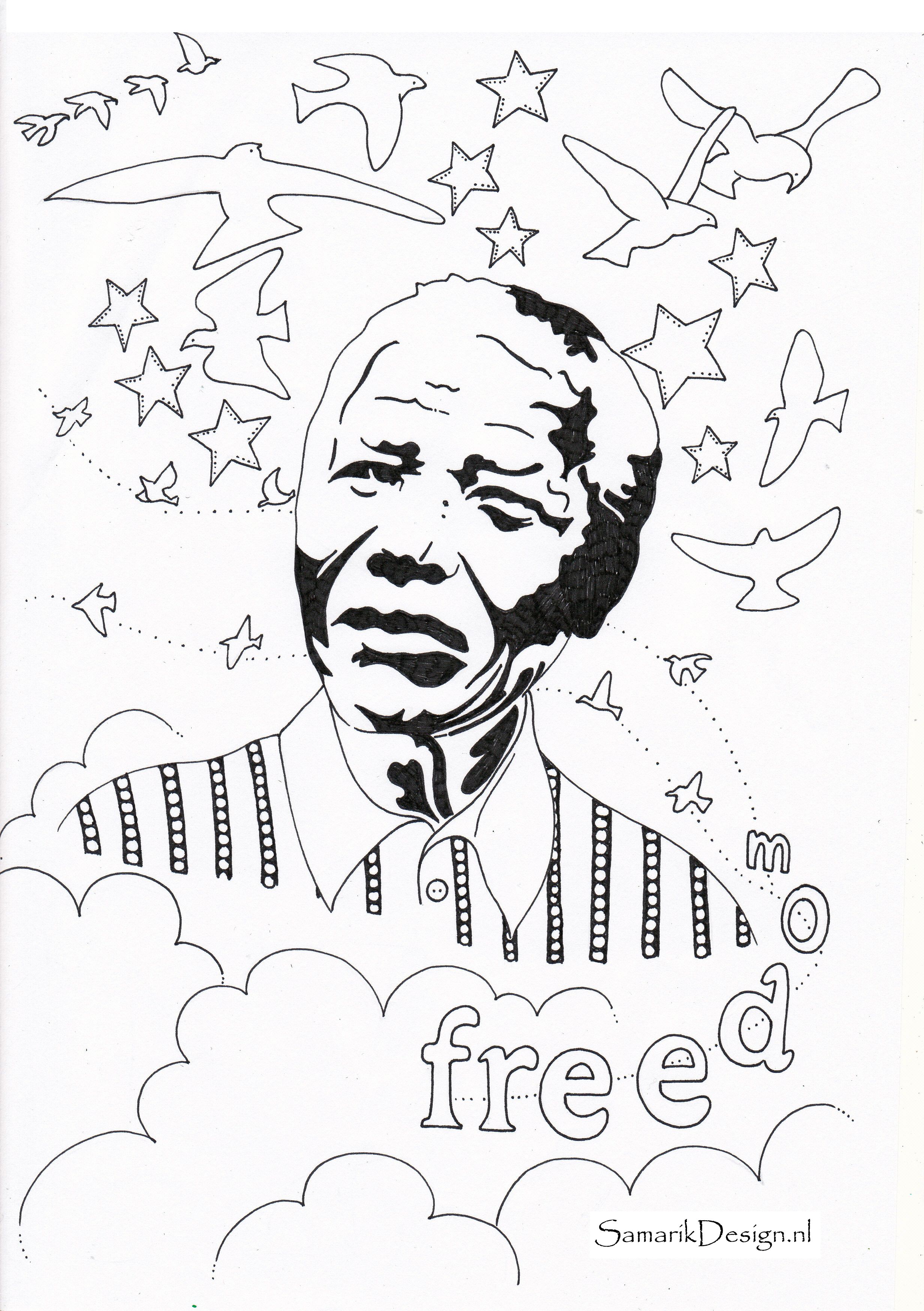 Nelson mandela famous people nelson mandela art black history month crafts people coloring pages