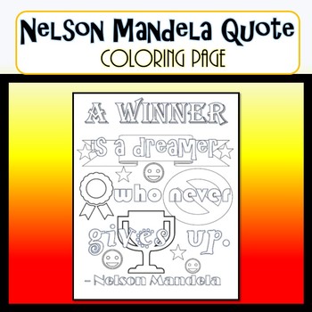 Nelson mandela coloring page quote by civics studies tpt